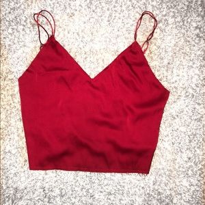 Silk red crop top